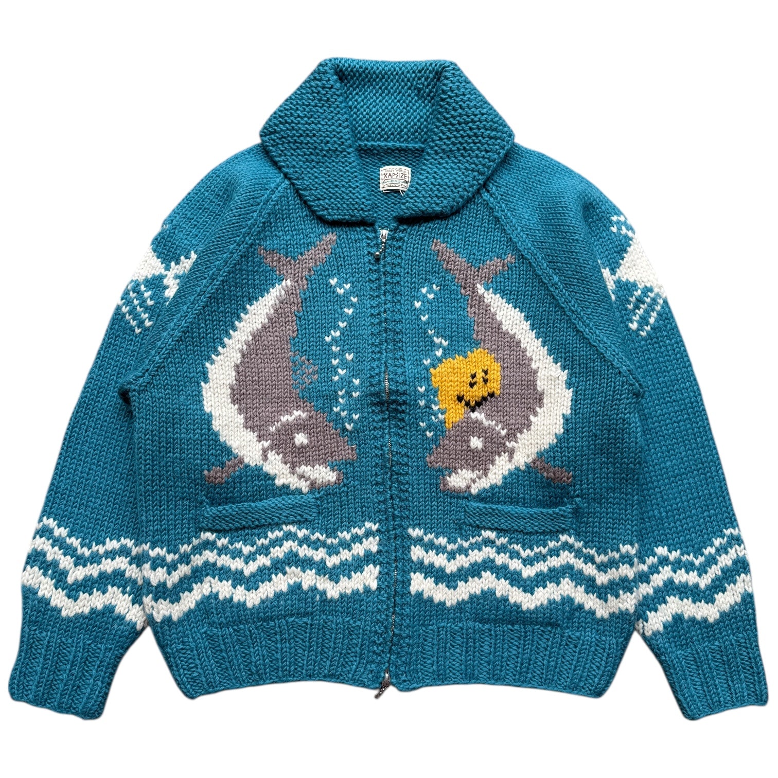 Kapital Cowichan Hand Knit Rainbowy Trout Zip Cardigan | COJP Gallery