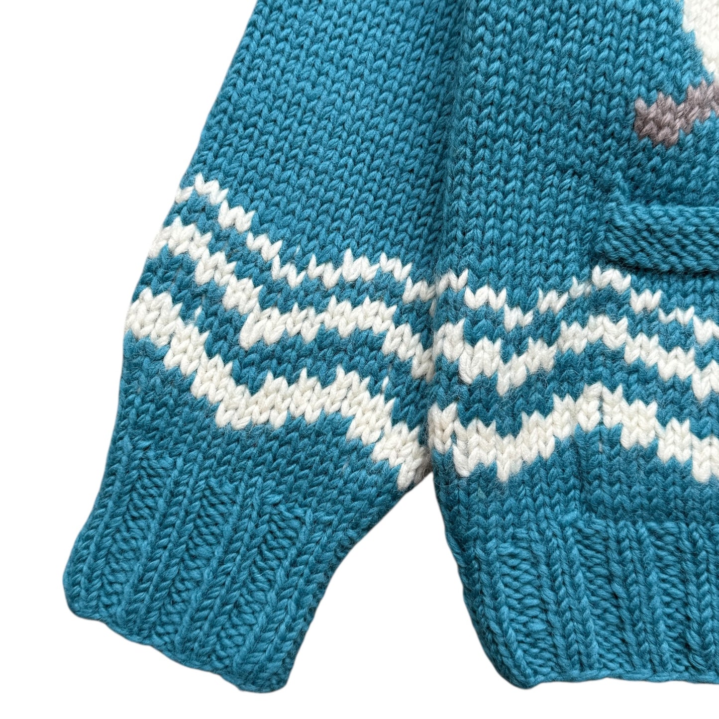 Kapital Cowichan Hand Knit Peckish Rainbowy Trout Zip Cardigan