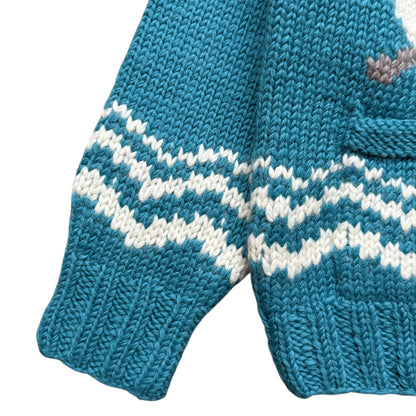 Kapital Cowichan Hand Knit Peckish Rainbowy Trout Zip Cardigan