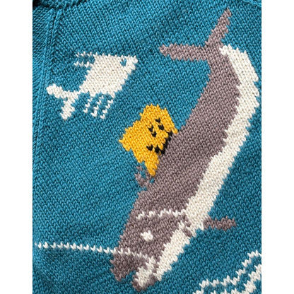 Kapital Cowichan Hand Knit Peckish Rainbowy Trout Zip Cardigan