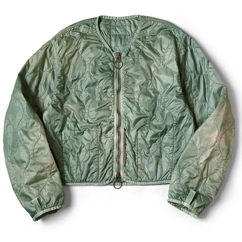 Kapital Nylon Quilted Unevenly Dyed Lined Cropped Bolero Jacket