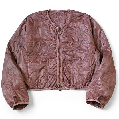 Kapital Nylon Quilted Unevenly Dyed Lined Cropped Bolero Jacket