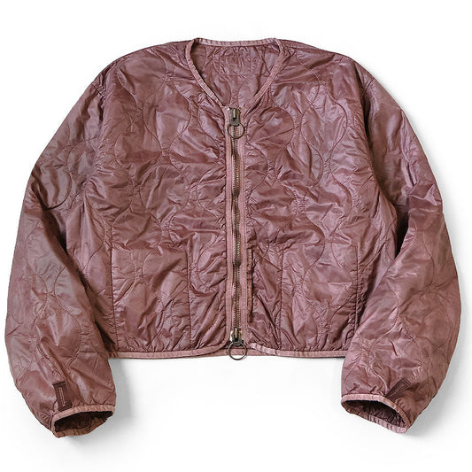 Kapital Nylon Quilted Unevenly Dyed Lined Cropped Bolero Jacket