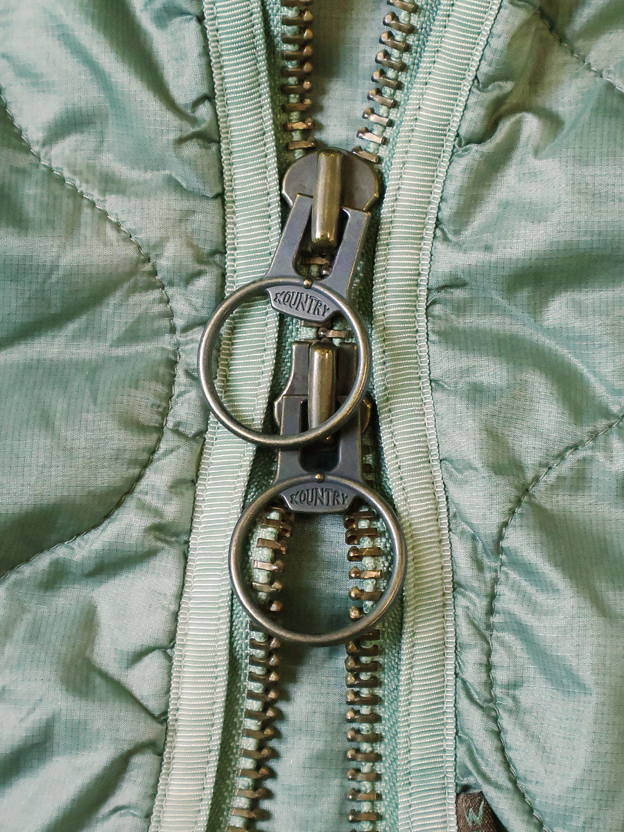 Kapital Nylon Quilted Unevenly Dyed Lined Cropped Bolero Jacket