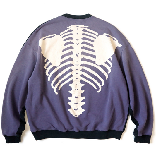 Kapital Fleece 2 Tone Big Sweatshirt (Bone Print)