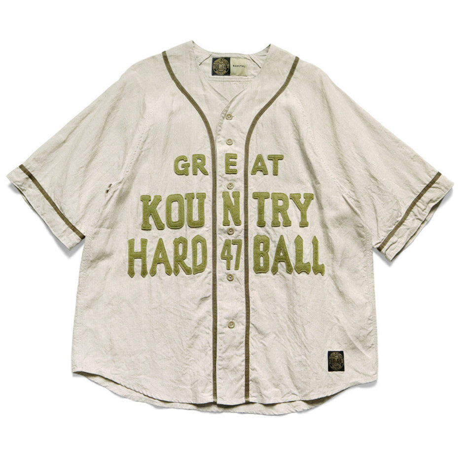 KAPITAL linen baseball shirt 3 ベージュ Kapital French Linen Great Kountry Baseball Shirt | COJP Gallery