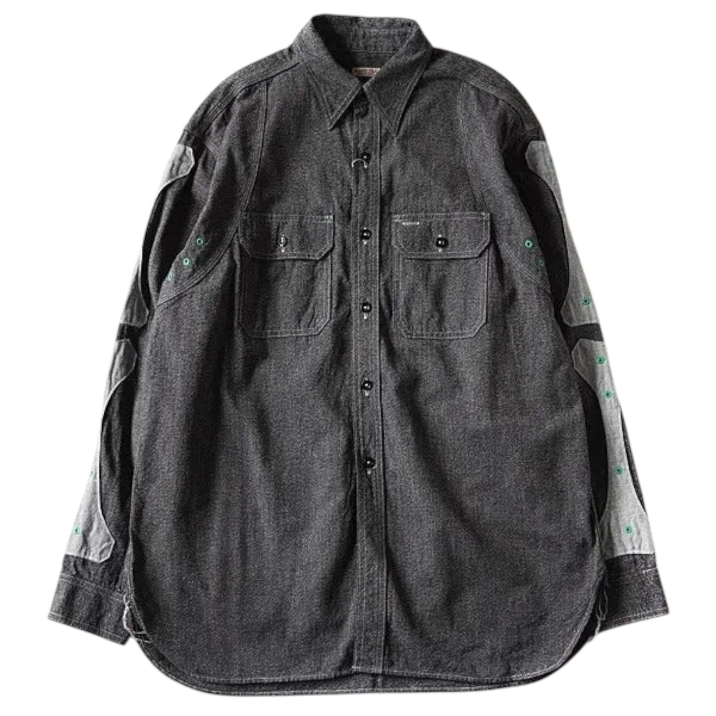 Kapital Heather Chambray 2Tone Bone Patch Ventilator Work Shirt