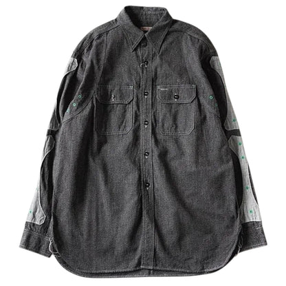Kapital Heather Chambray 2Tone Bone Patch Ventilator Work Shirt