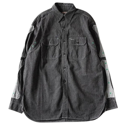 Kapital Heather Chambray 2Tone Bone Patch Ventilator Work Shirt