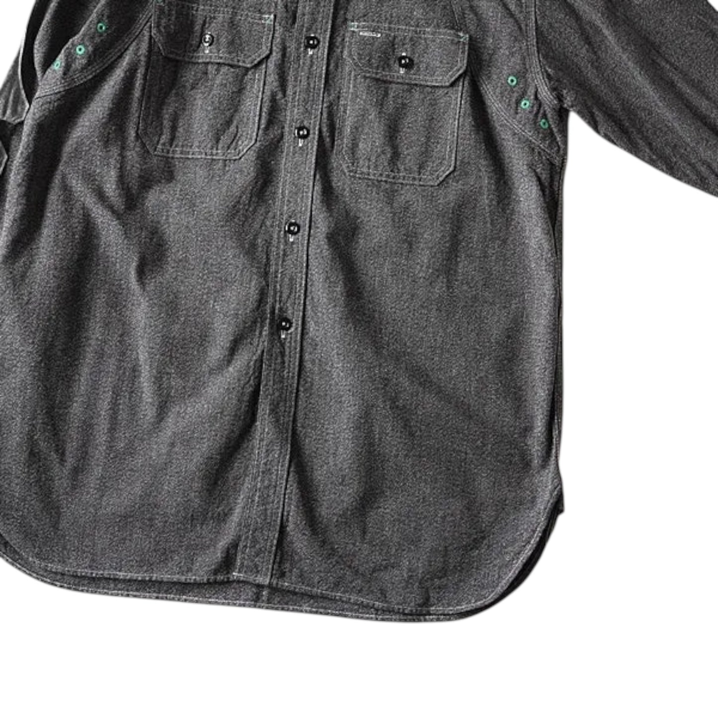 Kapital Heather Chambray 2Tone Bone Patch Ventilator Work Shirt