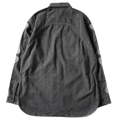 Kapital Heather Chambray 2Tone Bone Patch Ventilator Work Shirt