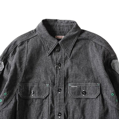 Kapital Heather Chambray 2Tone Bone Patch Ventilator Work Shirt