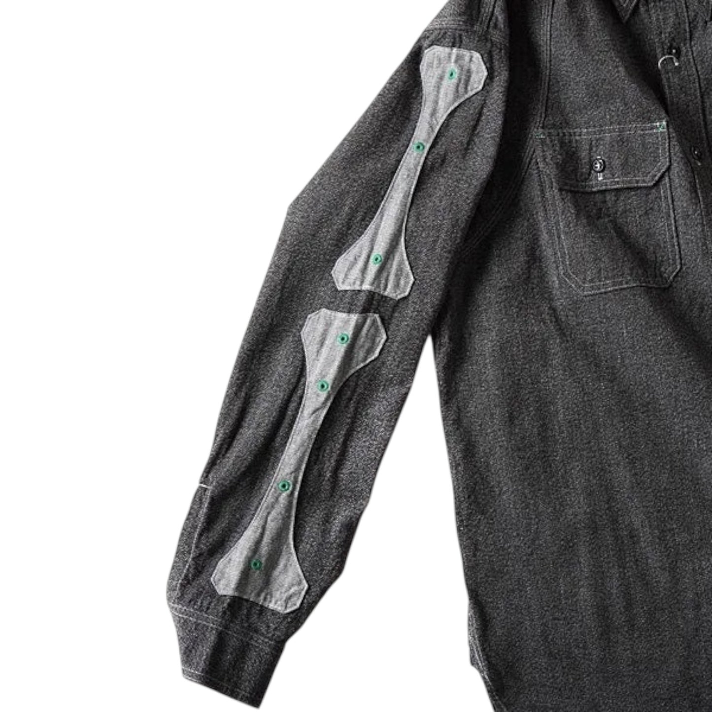 Kapital Heather Chambray 2Tone Bone Patch Ventilator Work Shirt