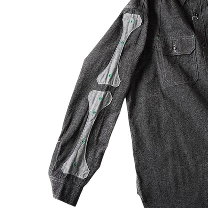 Kapital Heather Chambray 2Tone Bone Patch Ventilator Work Shirt