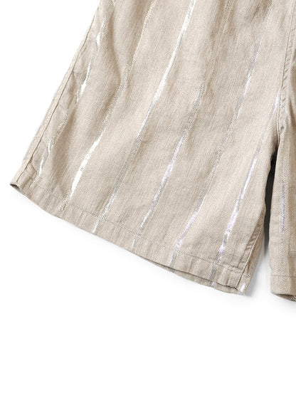 Kapital Linen Glitter Phillies Stripe Easy Shorts