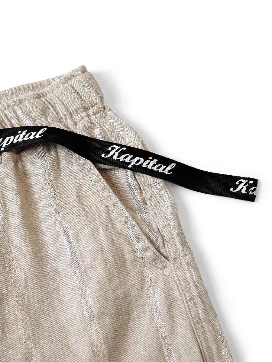 Kapital Linen Glitter Phillies Stripe Easy Shorts