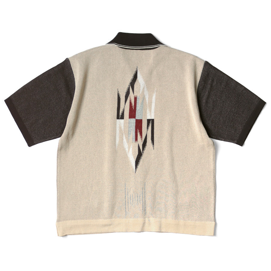 Kapital 12G Cotton Knit Chimayo Pattern Aloha Polo