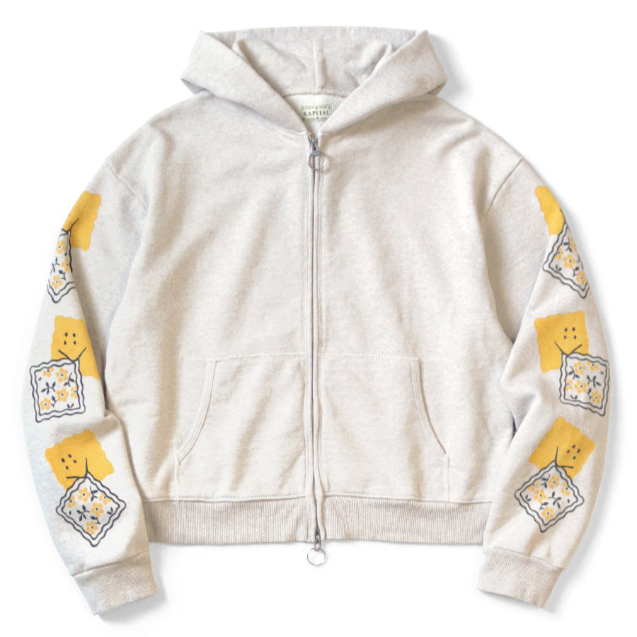Kapital Fleece Zip Up Gym Hoodie (Peckish Rainbowy Print)