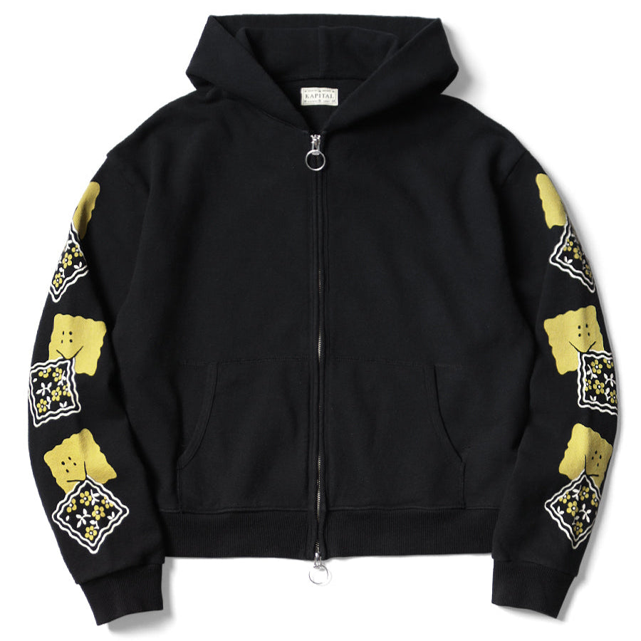 Kapital Fleece Zip Up Gym Hoodie (Peckish Rainbowy Print)