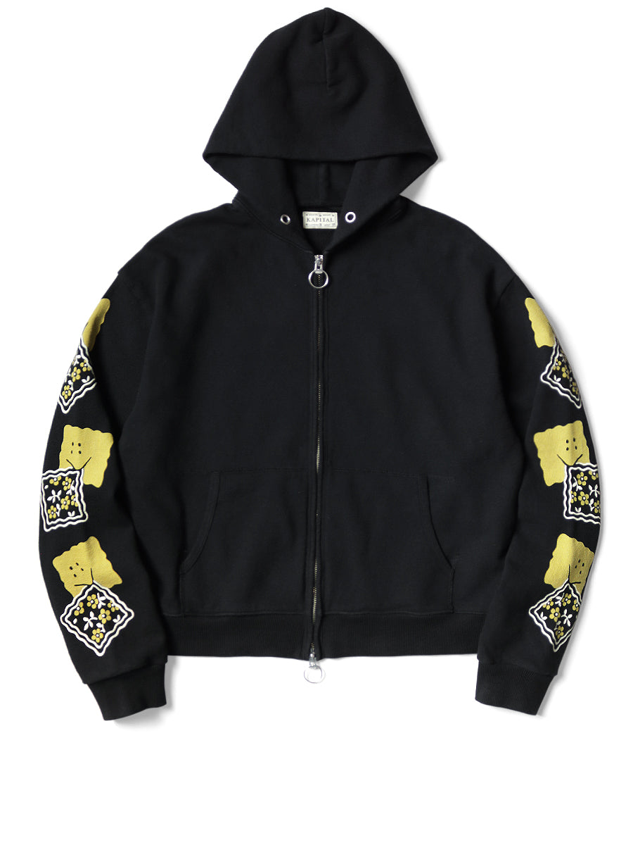 Kapital Fleece Zip Up Gym Hoodie (Peckish Rainbowy Print)