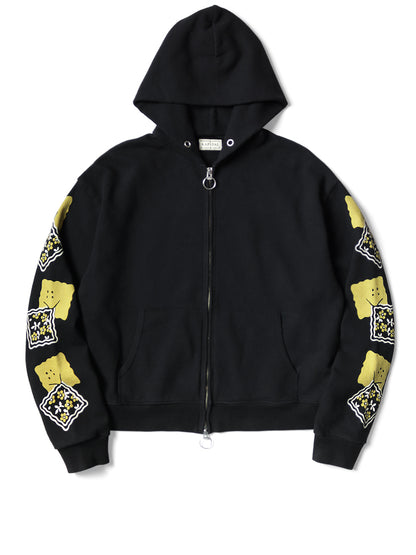 Kapital Fleece Zip Up Gym Hoodie (Peckish Rainbowy Print)