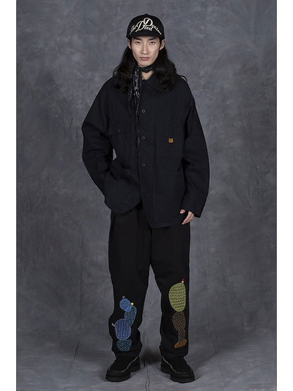 Kapital 10oz Black x Black Denim Cactus Coverall
