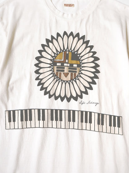 Kapital Tenjiku Crew T-Shirt (Piano & Sun Face Print)