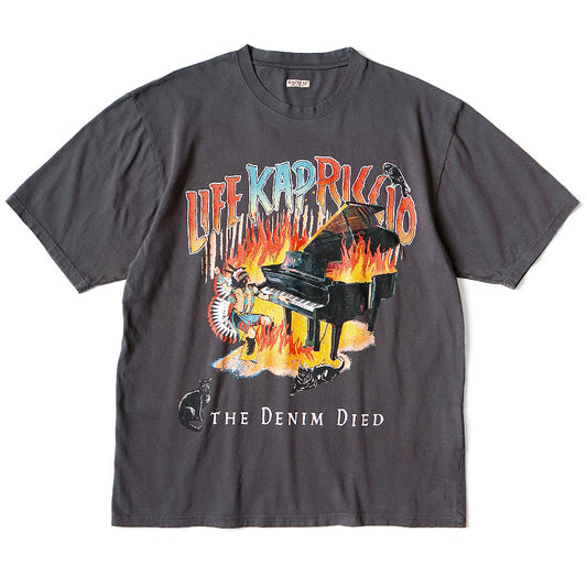 Kapital Jersey Crew T-Shirt (Burning Piano Print)