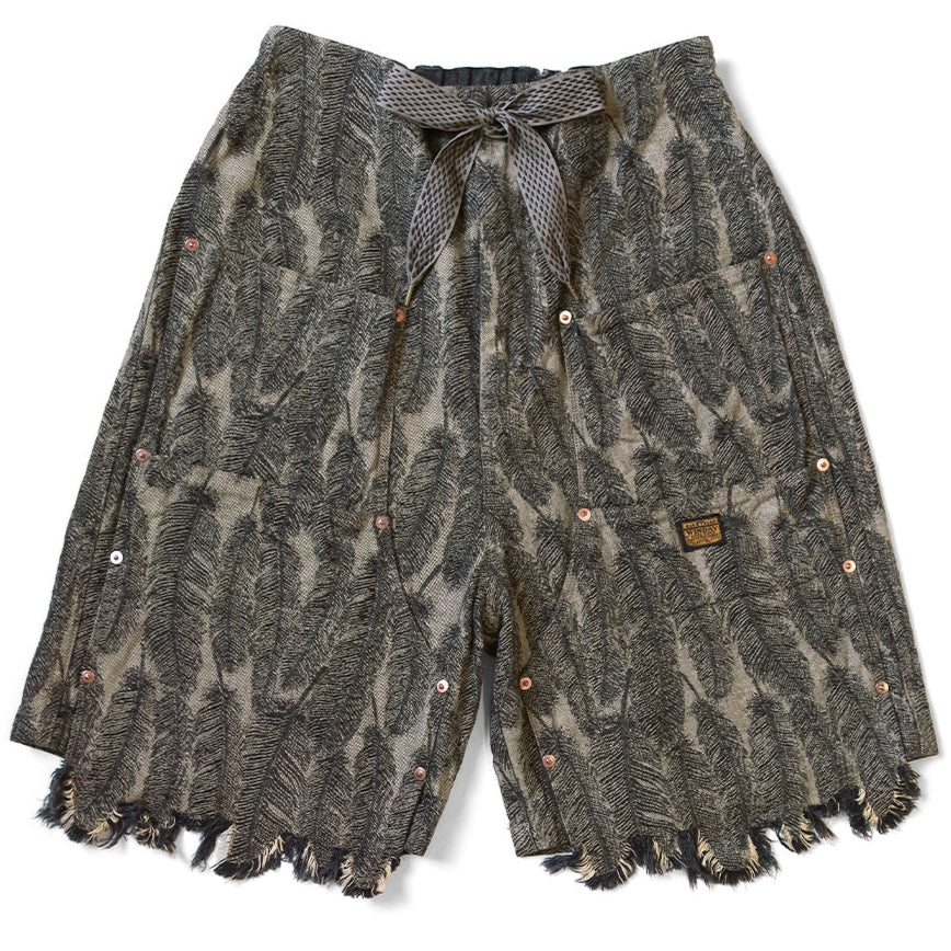 Kapital Magpie Denim Double Knee Easy Shorts
