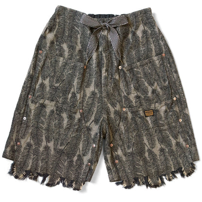 Kapital Magpie Denim Double Knee Easy Shorts