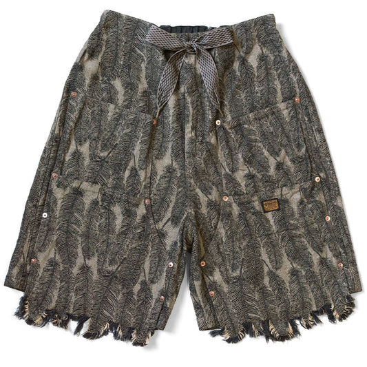 Kapital Magpie Denim Double Knee Easy Shorts
