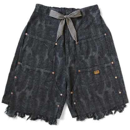 Kapital Magpie Denim Double Knee Easy Shorts