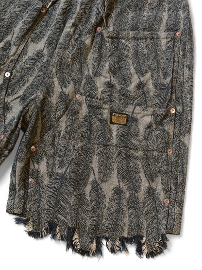 Kapital Magpie Denim Double Knee Easy Shorts