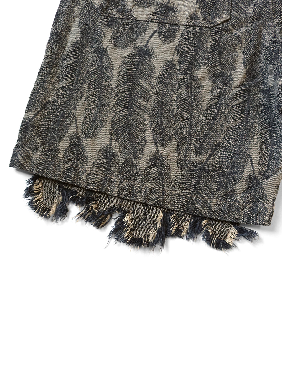 Kapital Magpie Denim Double Knee Easy Shorts