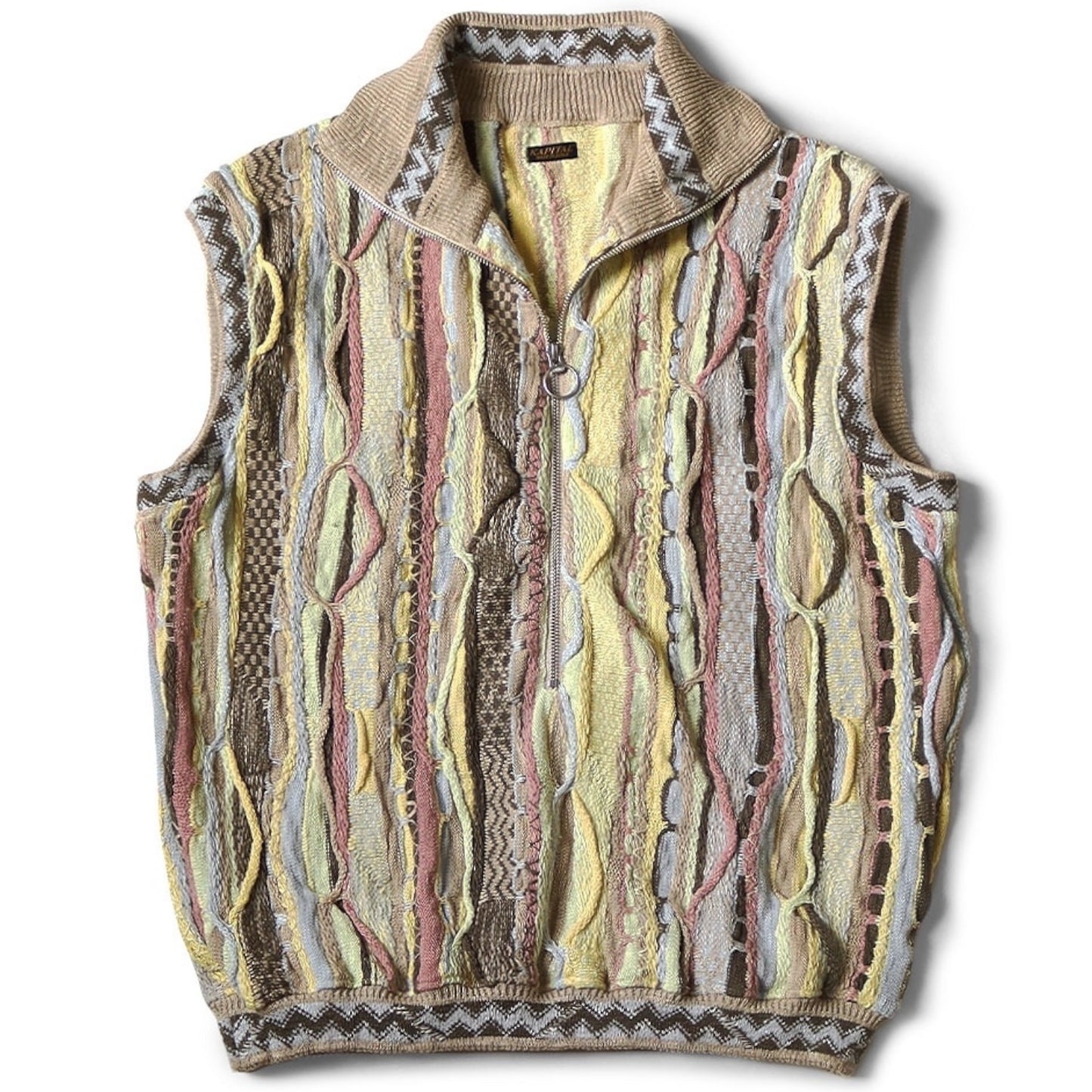 Kapital 7G Knit Gaudy Half Zip Vest