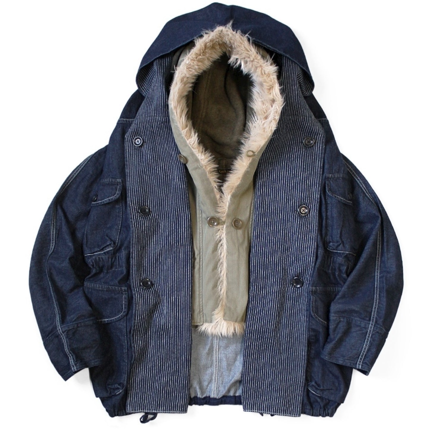 Kapital Herringbone Ring Coat Lining Hoodie