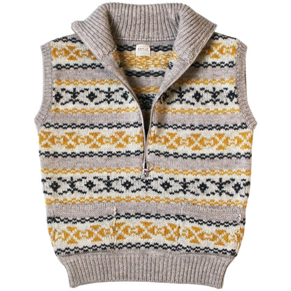 Kapital 3G Wool Yellowknife Fair Isle Half Zip Vest