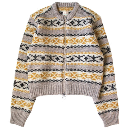 Kapital 3G Wool Yellowknife Fair Isle Zip Short Cardigan
