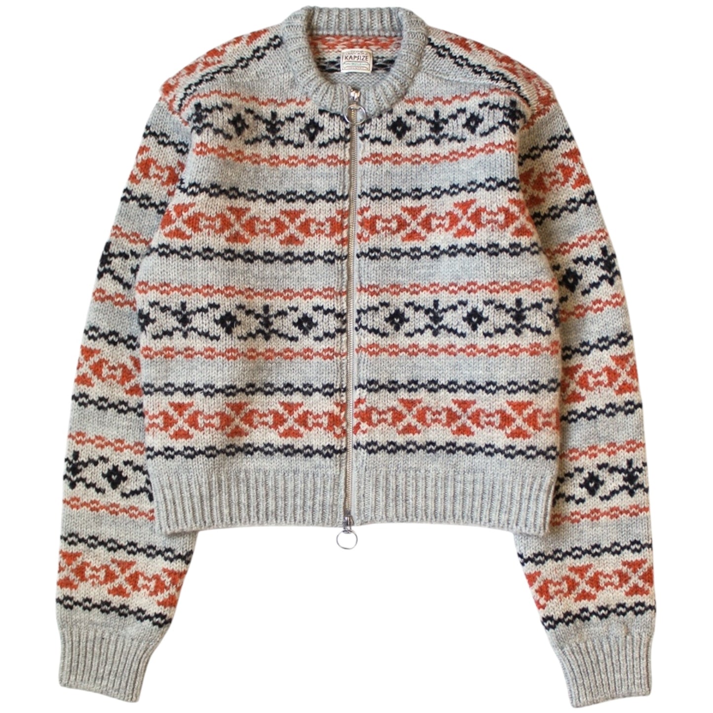 Kapital 3G Wool Yellowknife Fair Isle Zip Short Cardigan