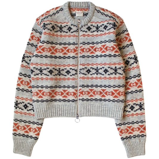 Kapital 3G Wool Yellowknife Fair Isle Zip Short Cardigan