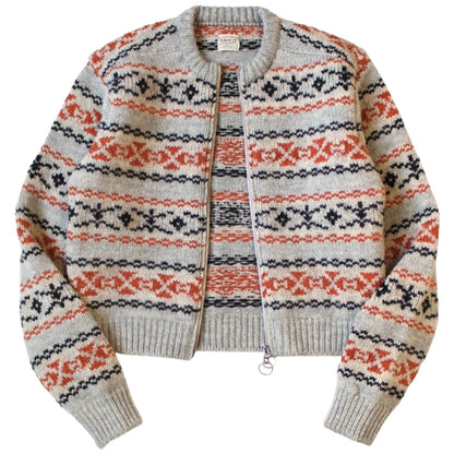 Kapital 3G Wool Yellowknife Fair Isle Zip Short Cardigan
