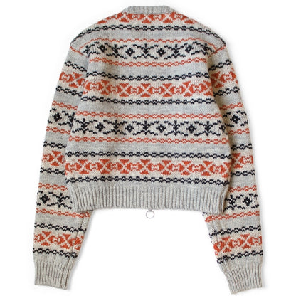 Kapital 3G Wool Yellowknife Fair Isle Zip Short Cardigan