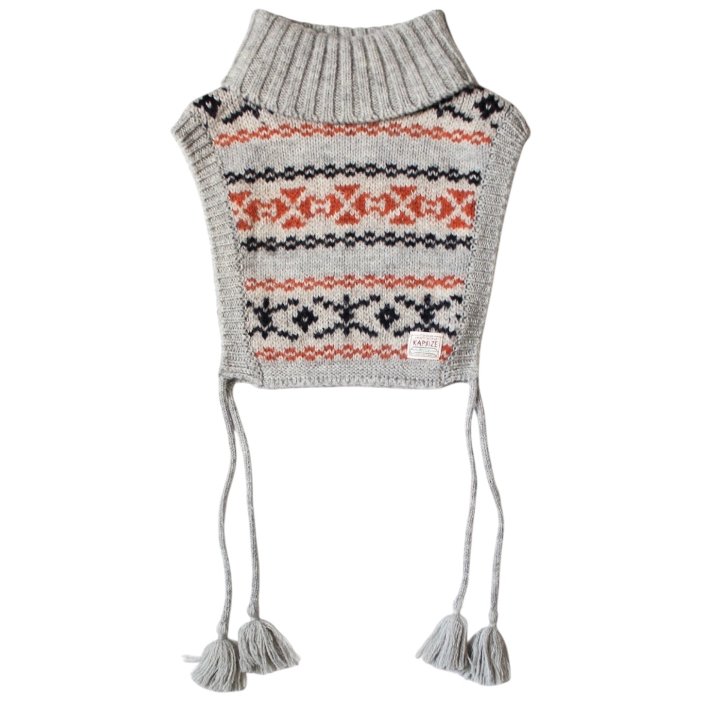 Kapital 3G Yellowknife Fair Isle High Neck Bib Poncho