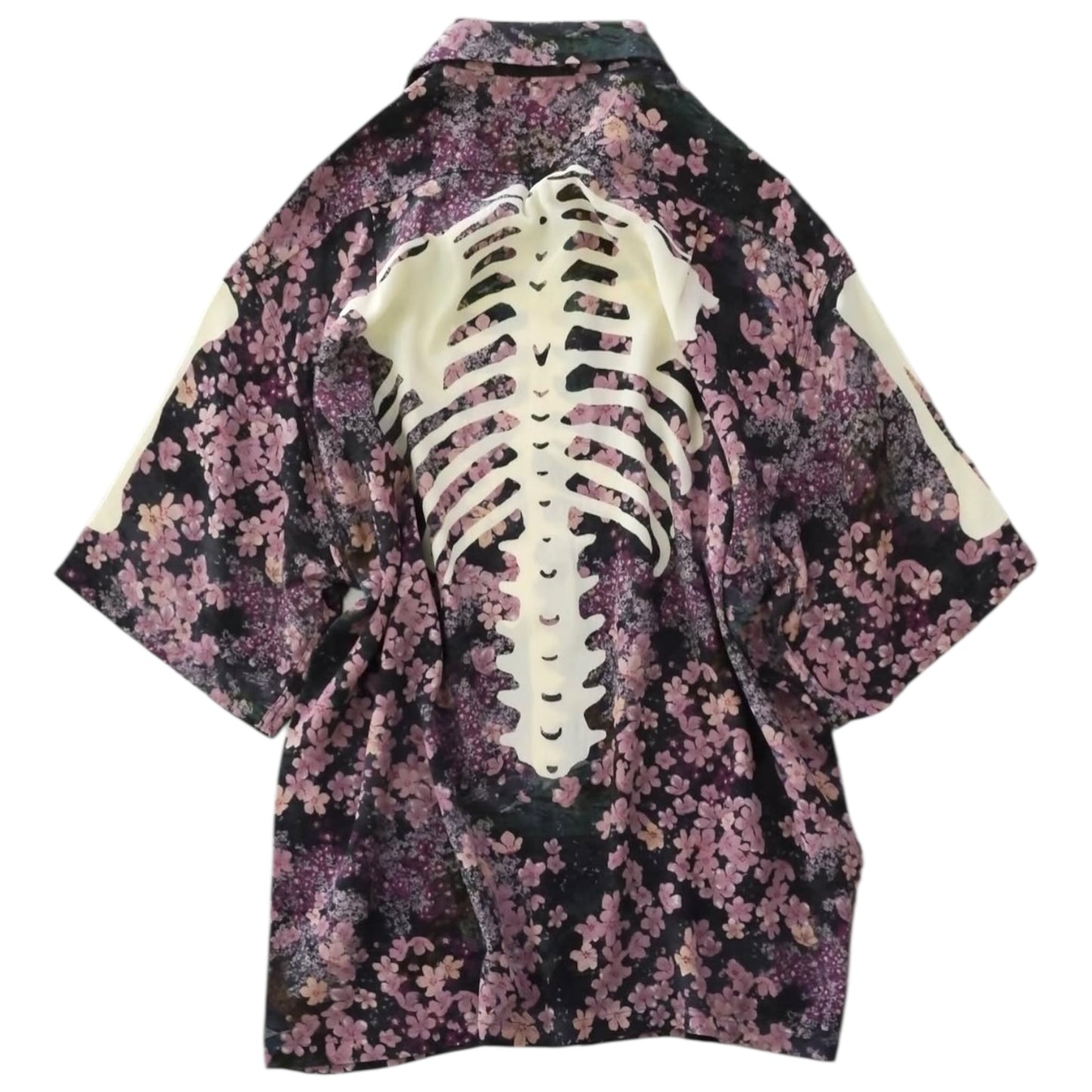 Kapital Rayon Sakura Bone Print Aloha Shirt