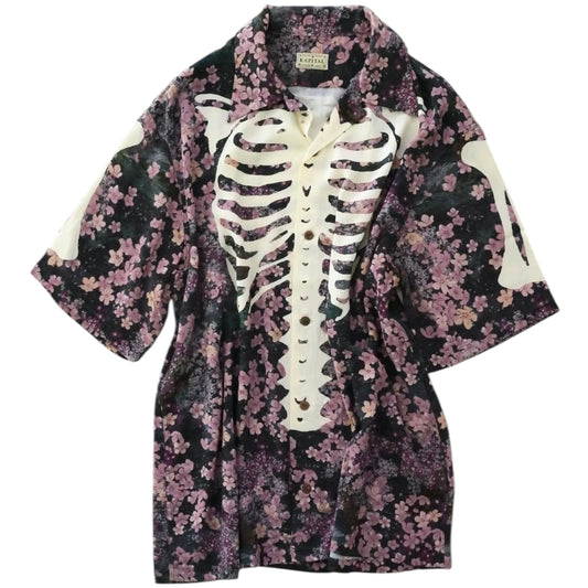 Kapital Rayon Sakura Bone Print Aloha Shirt
