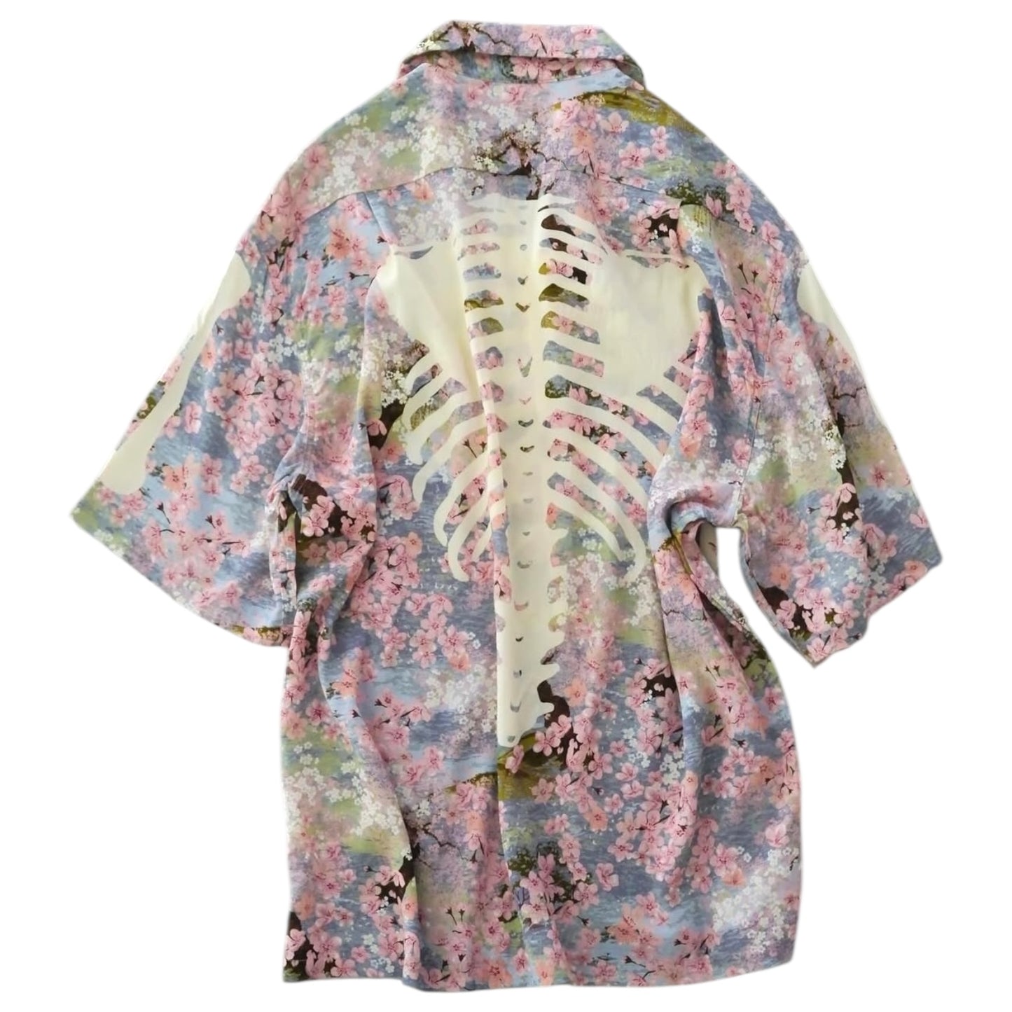 Kapital Rayon Sakura Bone Print Aloha Shirt