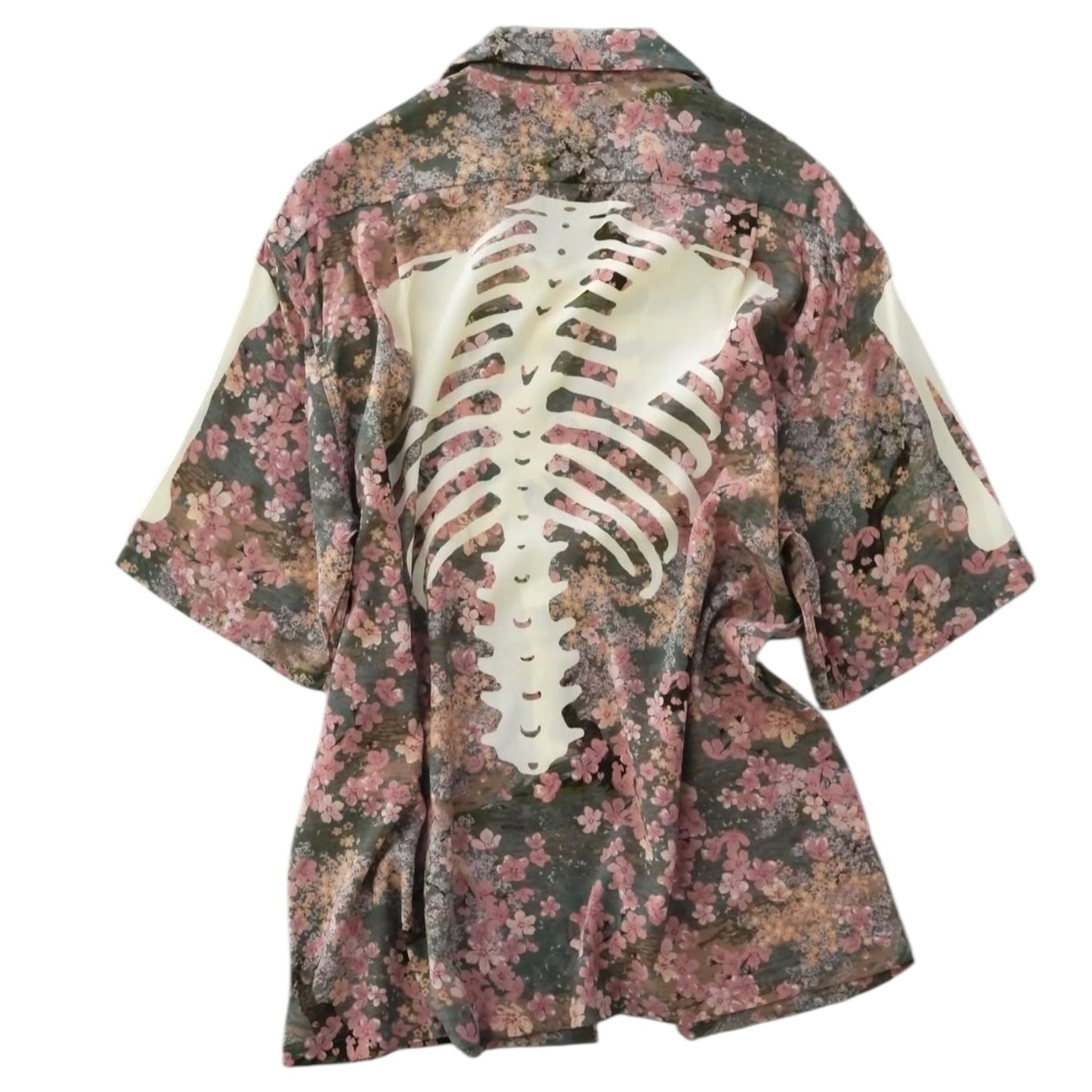 Kapital Rayon Sakura Bone Print Aloha Shirt