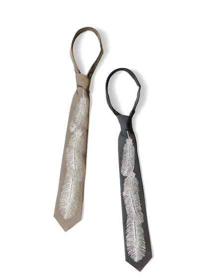 Kapital Silk Twill Feather Necktie