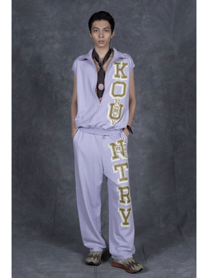 Kapital Wide Leg Fleece Sweatpants (N.TRY Print)