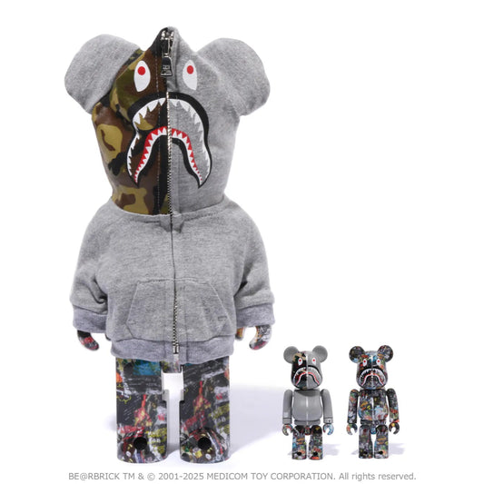 BAPE LEGACY CAMO SHARK BE@RBRICK 100% & 400%